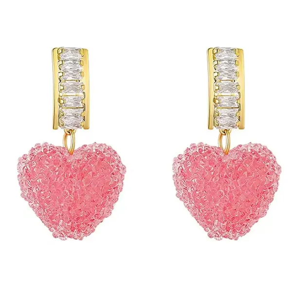 Earrings*Boogzel Clothing Heart Sugar Candy Earrings Pink