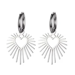 Earrings|Necklaces & Chokers*Boogzel Clothing Heart Sun Pendant Drop Earrings