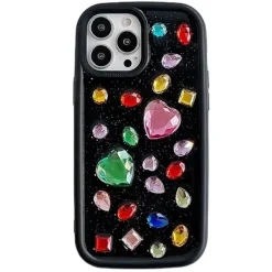 Iphone Cases*Boogzel Clothing Hearts Rhinestone iPhone Case Black