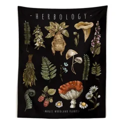 Posters / Tapestry*Boogzel Clothing Herbology Wall Tapestry Black