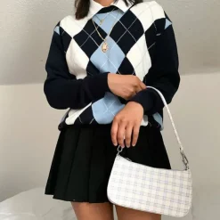 Argyle Sweaters & Vests|Sweaters*Boogzel Clothing High School Argyle Jumper Blue