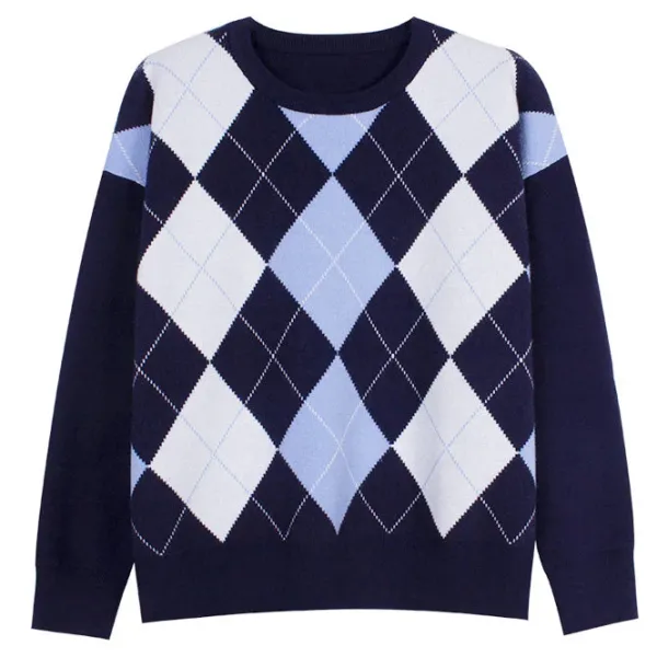 Argyle Sweaters & Vests|Sweaters*Boogzel Clothing High School Argyle Jumper Blue