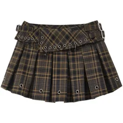 Skirts*Boogzel Clothing High School Crush Mini Skirt Brown