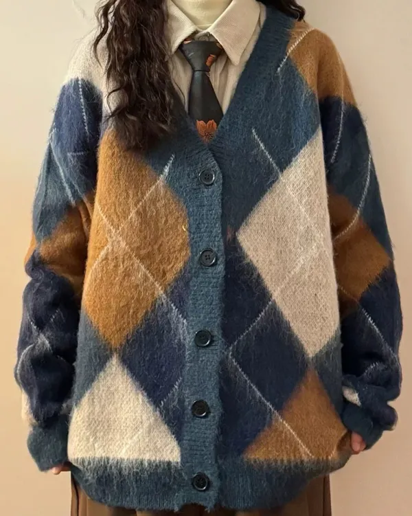 Argyle Sweaters & Vests|Knit Cardigans*Boogzel Clothing High School Loose Fit Argyle Cardigan