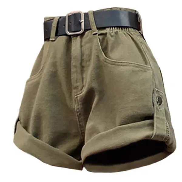 Shorts*Boogzel Clothing High-Waisted Shorts Khaki