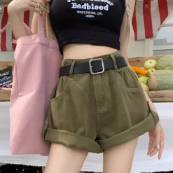 Shorts*Boogzel Clothing High-Waisted Shorts Khaki