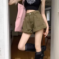 Shorts*Boogzel Clothing High-Waisted Shorts Khaki