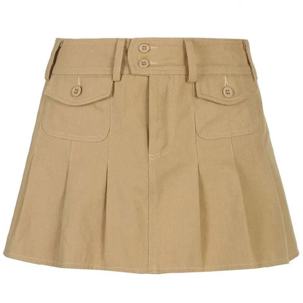 Skirts*Boogzel Clothing Holy Danger Zone Mini Skirt Beige
