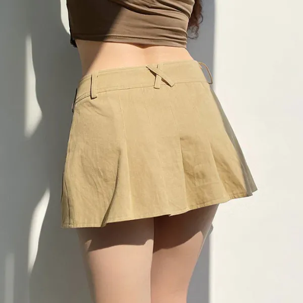 Skirts*Boogzel Clothing Holy Danger Zone Mini Skirt Beige