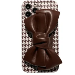 Iphone Cases*Boogzel Clothing Houndstooth Bow iPhone Case Brown