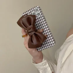 Iphone Cases*Boogzel Clothing Houndstooth Bow iPhone Case Brown