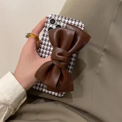 Iphone Cases*Boogzel Clothing Houndstooth Bow iPhone Case Brown