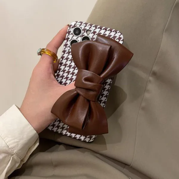 Iphone Cases*Boogzel Clothing Houndstooth Bow iPhone Case Brown