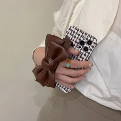 Iphone Cases*Boogzel Clothing Houndstooth Bow iPhone Case Brown