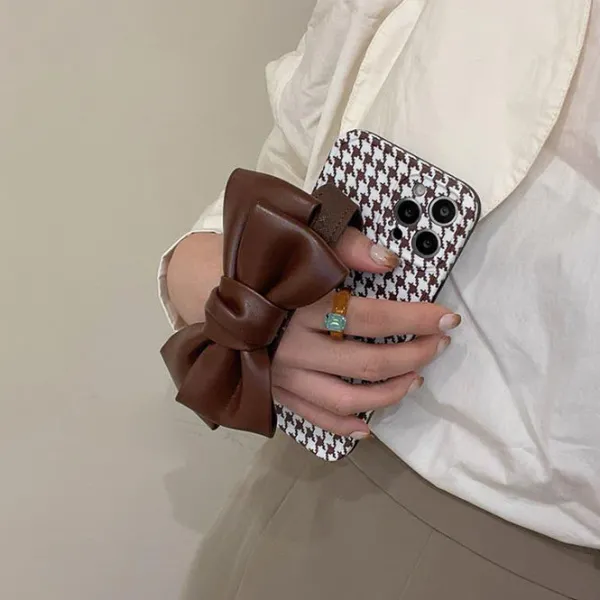 Iphone Cases*Boogzel Clothing Houndstooth Bow iPhone Case Brown