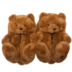 Mad*Boogzel Clothing Hugging Teddy Bear Slippers Brown
