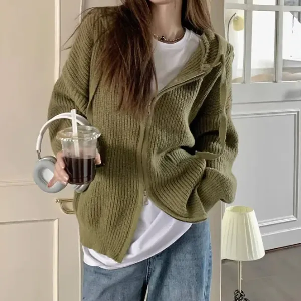 Sweaters|Hoodies*Boogzel Clothing Hygge Knit Zip Up Hoodie