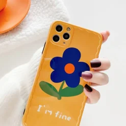 Iphone Cases*Boogzel Clothing I'm Fine Flower iPhone Case Yellow/blue