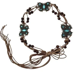 Belts & Chains*Boogzel Clothing Indie Aesthetic Butterfly Beaded Belt Brown