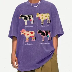 Aesthetic T-Shirts & Graphic Tees*Boogzel Clothing Indie Aesthetic Cow Graphic T-Shirt