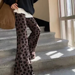 Pants & Trousers*Boogzel Clothing Indie Aesthetic Floral Flare Trousers Brown