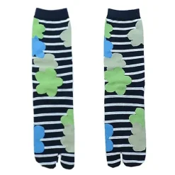 Socks*Boogzel Clothing Indie Flower Striped Tabi Socks