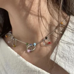 Necklaces & Chokers*Boogzel Clothing Indie Kid Beaded Chain Choker Silver