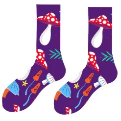 Socks*Boogzel Clothing Indie Mushroom Print Socks Purple