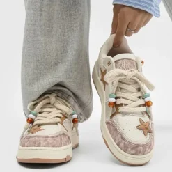 Aesthetic Sneakers*Boogzel Clothing Indie Star Sneakers Beige