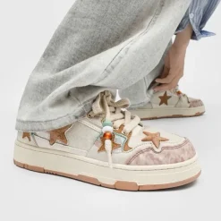 Aesthetic Sneakers*Boogzel Clothing Indie Star Sneakers Beige