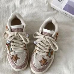 Aesthetic Sneakers*Boogzel Clothing Indie Star Sneakers Beige