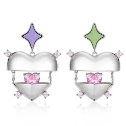 Earrings*Boogzel Clothing Inside My Heart Aesthetic Earrings Silver