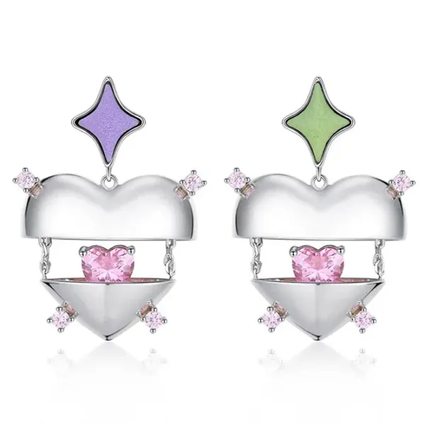 Earrings*Boogzel Clothing Inside My Heart Aesthetic Earrings Silver