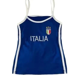 Y2K Tops*Boogzel Clothing Italia Embroidery Y2K Tank Top Blue
