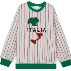 Sweatshirts*Boogzel Clothing Italia Striped Vintage Sweatshirt White/green