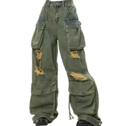 Jeans*Boogzel Clothing Itz No Big Deal Cargo Jeans Green