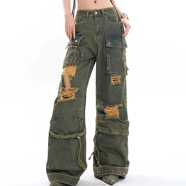 Jeans*Boogzel Clothing Itz No Big Deal Cargo Jeans Green