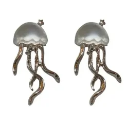 Earrings*Boogzel Clothing Jellyfish Stud Earrings Silver