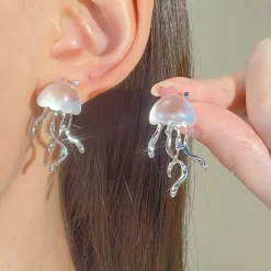 Earrings*Boogzel Clothing Jellyfish Stud Earrings Silver
