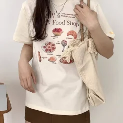 Aesthetic T-Shirts & Graphic Tees*Boogzel Clothing Junk Food Shop Aesthetic T-Shirt Beige