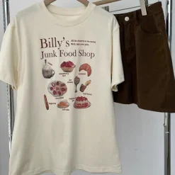 Aesthetic T-Shirts & Graphic Tees*Boogzel Clothing Junk Food Shop Aesthetic T-Shirt Beige