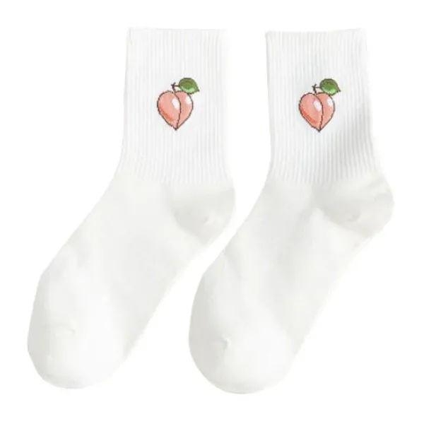 Socks*Boogzel Clothing Just Peachy Socks White