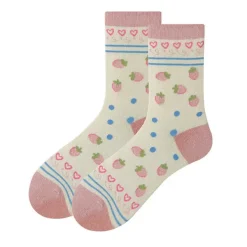 Socks*Boogzel Clothing Kawaii Strawberry Socks Pink