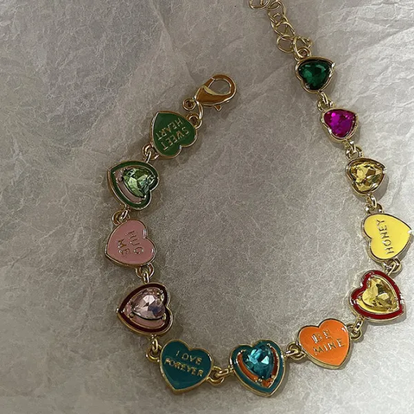 Bracelts*Boogzel Clothing Kidcore Hearts Bracelet Colorful