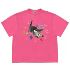 Aesthetic T-Shirts & Graphic Tees*Boogzel Clothing Kitten and Stars T-Shirt