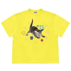 Aesthetic T-Shirts & Graphic Tees*Boogzel Clothing Kitten and Stars T-Shirt