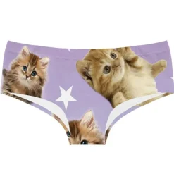 Underwear*Boogzel Clothing Kitten Star Print Panty Purple