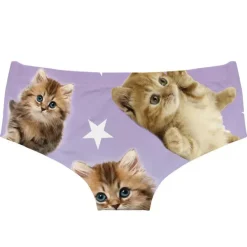 Underwear*Boogzel Clothing Kitten Star Print Panty Purple