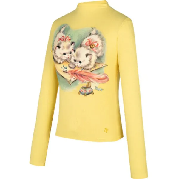 Y2K Tops|Long Sleeve Tops*Boogzel Clothing Kitty Y2K Long Sleeve Top Yellow