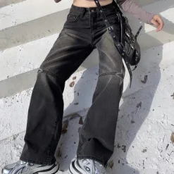Jeans*Boogzel Clothing Knee Star Jeans Black